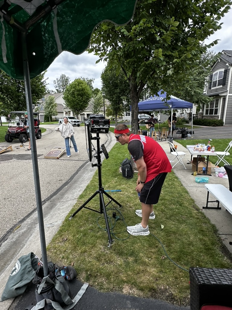 Several games being played across the street